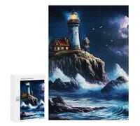 300 PCS Jigsaw Puzzles View of The Lighthouse Jigsaw Puzzles for Teenagerss But Fun And Humorous Every Piece Is Unique - Learning Educational Toys 300 PCS