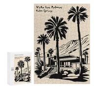 300 PCS Jigsaw Puzzles Vista Las Palmas Palm Springs Illustration Jigsaw Puzzles for Teenagerss But Fun And Humorous Every Piece Is Unique - Learning Educational Toys 300 PCS