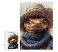 300 PCS Jigsaw Puzzles Western Snake Hat Fashion Jigsaws for Adults Puzzle For Family Fun Difficult And Challenge Educational Family Game 300 PCS