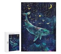 300 PCS Jigsaw Puzzles Whale Dreams in Starry Night Jigsaw Puzzles for Teenagers Stress Reliever Train Your Brain And Hands Learning Educational Toys 300 PCS