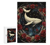 300 PCS Jigsaw Puzzles Whale Roses Galaxy Art Print-2 Jigsaw Puzzles for Teenagers Stress Reliever Train Your Brain And Hands Learning Educational Toys 300 PCS