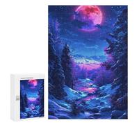 300 PCS Jigsaw Puzzles- Winter Moonlit Forest Puzzle For Teenagers Family Activities for Birthday, Chrismas Unique Birthday And Gifts 300 PCS