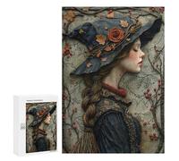 300 PCS Jigsaw Puzzles Witch's Hat with Rose Jigsaw Puzzles for Teenagers Stress Reliever Train Your Brain And Hands Learning Educational Toys 300 PCS
