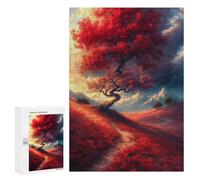 300 PCS Jigsaw Red Maple Fantasy Landscape Jigsaw Puzzles for Adults Family Activities Help The Brain Exercise Deal As Gifts for The Whole Family 300 PCS