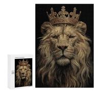 300 PCS Jigsaw Royal Lion King Crown Art Jigsaw Puzzles for Adults Family Activities Help The Brain Exercise Deal As Gifts for The Whole Family 300 PCS