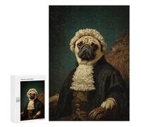 300 PCS Jigsaw Royal Pug Portrait Art Print -1 Jigsaws for Adults Puzzle But Fun And Humorous Challenging To Complete Unique Birthday And Xmas Gifts 300 PCS