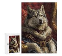 300 PCS Jigsaw Royal Wolf Portrait Jigsaw Puzzles for Adults Family Activities Help The Brain Exercise Deal As Gifts for The Whole Family 300 PCS