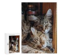 300 PCS Jigsaw Sleepy Cats in Cozy Corner Jigsaws for Adults Puzzle But Fun And Humorous Challenging To Complete Unique Birthday And Xmas Gifts 300 PCS