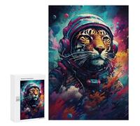 300 PCS Jigsaw Tiger Astronaut in Space Jigsaws for Adults Puzzle But Fun And Humorous Challenging To Complete Unique Birthday And Xmas Gifts 300 PCS