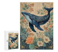300 PCS Jigsaw Whale And Floral Fantasy Jigsaws for Adults Puzzle Stress Reliever Parent-child Interaction Unique Birthday And Xmas Gifts 300 PCS