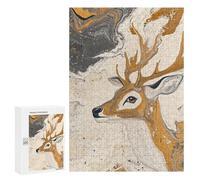300 PCS Jigsaws Abstract Deer Painting Art Jigsaws for Adults Puzzle Hand Speed Race Help The Brain Exercise Beautiful Design Game 300 PCS
