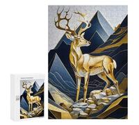 300 PCS Jigsaws Adults Puzzles Abstract Gold Deer Jigsaw Puzzle Family Game Analysis And Logic Parent-child Interaction 300 PCS