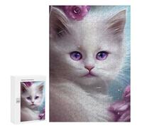 300 PCS Jigsaws Adults Puzzles Adorable White Cat Artwork Adult Puzzles Relaxing Games Precision Cutting Unique Gifts for Birthday And Christmas 300 PCS