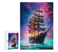 300 PCS Jigsaws Adults Puzzles Amazing Pirate Ship Jigsaw for Adults Hands-on Game Precision Cutting Parent-child Interaction 300 PCS