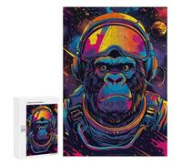 300 PCS Jigsaws Adults Puzzles Astronaut Space Gorilla Adult Puzzles Relaxing Games Precision Cutting Unique Gifts for Birthday And Christmas 300 PCS