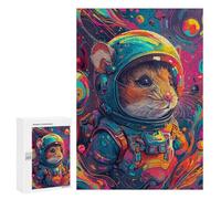 300 PCS Jigsaws Adults Puzzles Astronaut Space Hamster Adult Puzzles Relaxing Games Precision Cutting Unique Gifts for Birthday And Christmas 300 PCS