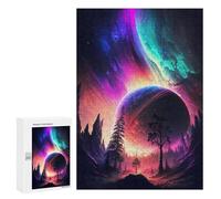 300 PCS Jigsaws Adults Puzzles Aurora Sunset Mountain Jigsaw for Adults Toy Wall Decor Perfect Decoration for Is Ideal As A Gift 300 PCS
