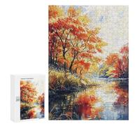 300 PCS Jigsaws Adults Puzzles Autumn Reflections Jigsaws for Adults Relaxing Games Difficult Challenge Difficult And Challenge 300 PCS