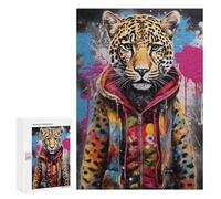 300 PCS Jigsaws Adults Puzzles Banksy Art Leopard Hoodie Jigsaw for Adults Hands-on Game Precision Cutting Parent-child Interaction 300 PCS