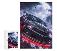 300 PCS Jigsaws Adults Puzzles Black Red Neon Supercar Adult Puzzles Relaxing Games Precision Cutting Unique Gifts for Birthday And Christmas 300 PCS
