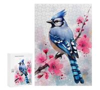 300 PCS Jigsaws Adults Puzzles Blue Jay Cherry Blossom Jigsaws for Adults Family Games Presents for Women for Is Ideal As A Gift 300 PCS