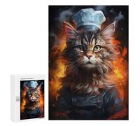 300 PCS Jigsaws Adults Puzzles Cat Chef Cooking Painting Jigsaw for Adults Hands-on Game Precision Cutting Parent-child Interaction 300 PCS