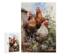300 PCS Jigsaws Adults Puzzles Chicken Farm Animals Jigsaw for Adults Hands-on Game Precision Cutting Parent-child Interaction 300 PCS