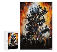 300 PCS Jigsaws Adults Puzzles Collapse of Order - Expressionist Dystopian Cityscape Jigsaws for Adults Toy Wall Decor Home Decoration for Is Ideal As A Gift 300 PCS