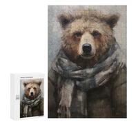 300 PCS Jigsaws Adults Puzzles Cuddly Brown Bear Teenagers Puzzles Anti-Stress Toys Wall Decoration Unique Gifts for Birthday And Christmas 300 PCS