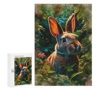 300 PCS Jigsaws Adults Puzzles Curious Rabbit in The Garden Adult Puzzles Relaxing Games Precision Cutting Unique Gifts for Birthday And Christmas 300 PCS