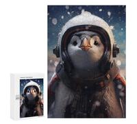 300 PCS Jigsaws Adults Puzzles Cute Astronaut Penguin Adult Puzzles Relaxing Games Precision Cutting Unique Gifts for Birthday And Christmas 300 PCS