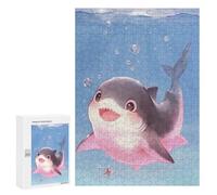 300 PCS Jigsaws Adults Puzzles Cute Cartoon Shark in Blue Water Jigsaws for Adults Toy Wall Decor Home Decoration for Is Ideal As A Gift 300 PCS