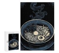 300 PCS Jigsaws Adults Puzzles Detailed Ramen Bowl Illustration Jigsaw for Adults Hands-on Game Precision Cutting Parent-child Interaction 300 PCS