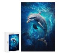 300 PCS Jigsaws Adults Puzzles Dolphin Ocean Glide Teenagers Puzzles Anti-Stress Toys Wall Decoration Unique Gifts for Birthday And Christmas 300 PCS