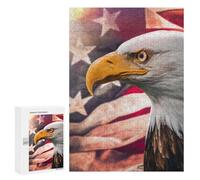 300 PCS Jigsaws Adults Puzzles Eagle American Flag Background Adult Puzzles Relaxing Games Precision Cutting Unique Gifts for Birthday And Christmas 300 PCS