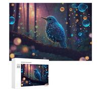 300 PCS Jigsaws Adults Puzzles Enchanted Forest with Glowing Bird Adult Puzzles DIY Toys But Fun And Humorous Unique Gifts for Birthday And Christmas 300 PCS