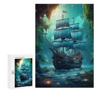 300 PCS Jigsaws Adults Puzzles Fantasy Pirate Ship Jigsaw for Adults Hands-on Game Precision Cutting Parent-child Interaction 300 PCS