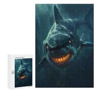 300 PCS Jigsaws Adults Puzzles Fantasy Shark Glowing Eyes Adult Puzzles Relaxing Games Precision Cutting Unique Gifts for Birthday And Christmas 300 PCS