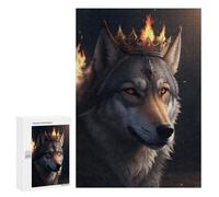 300 PCS Jigsaws Adults Puzzles Fire King Wolf Jigsaw for Adults Relax Games Birthday Present Birthday And Unique Gifts 300 PCS