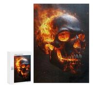 300 PCS Jigsaws Adults Puzzles Flaming Skull Jigsaw for Adults Relax Games Birthday Present Birthday And Unique Gifts 300 PCS