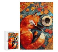 300 PCS Jigsaws Adults Puzzles Fox Napping in Autumn Jigsaw for Adults Hands-on Game Precision Cutting Parent-child Interaction 300 PCS