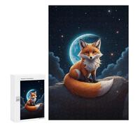 300 PCS Jigsaws Adults Puzzles Fox Under The Moonlight Jigsaw Puzzle Family Game Analysis And Logic Parent-child Interaction 300 PCS