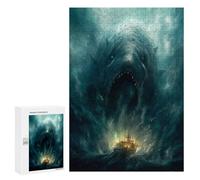 300 PCS Jigsaws Adults Puzzles Ghost Whale Jigsaw for Adults Hands-on Game Precision Cutting Parent-child Interaction 300 PCS