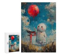 300 PCS Jigsaws Adults Puzzles Ghostly Figure with Balloon Jigsaw for Adults Hands-on Game Precision Cutting Parent-child Interaction 300 PCS