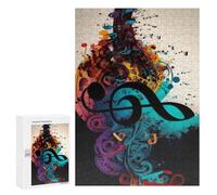 300 PCS Jigsaws Adults Puzzles Gifts Abstract Musical Fusion Jigsaw Puzzle Relax Games Staycation Kill Time Birthday Present, Gifts, 300 PCS