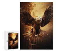 300 PCS Jigsaws Adults Puzzles Gifts Fire Flames Bald Eagle USA Jigsaw for Adults Relax Games Home Decoration Birthday Present, Gifts, 300 PCS