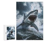 300 PCS Jigsaws Adults Puzzles Gifts Great White Shark Attack Jigsaw for Adults Relax Games Home Decoration Birthday Present, Gifts, 300 PCS