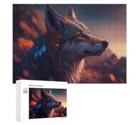 300 PCS Jigsaws Adults Puzzles Gifts Magical Wolf Portrait Jigsaw Puzzle Relax Games Staycation Kill Time Birthday Present, Gifts, 300 PCS