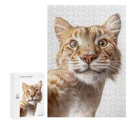 300 PCS Jigsaws Adults Puzzles Gifts Playful Wild Cat Taking Selfie Jigsaw for Adults Relax Games Home Decoration Birthday Present, Gifts, 300 PCS