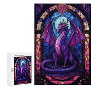 300 PCS Jigsaws Adults Puzzles Gifts Purple Drakonar Dragon Jigsaw for Adults Relax Games Home Decoration Birthday Present, Gifts, 300 PCS